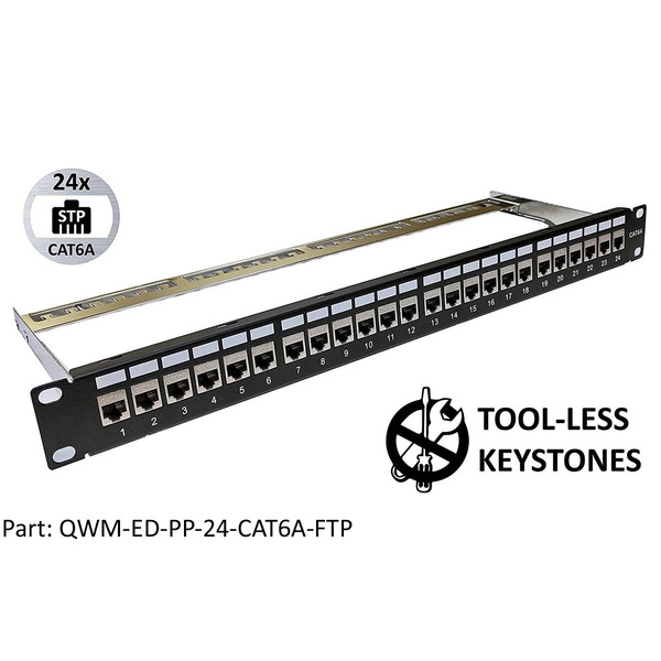 Electriduct Electriduct Keystone Patch Panels QWM-ED-PP-24-CAT6A-FTP